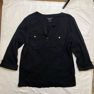 Charter Club size large black quart sleeve blouse